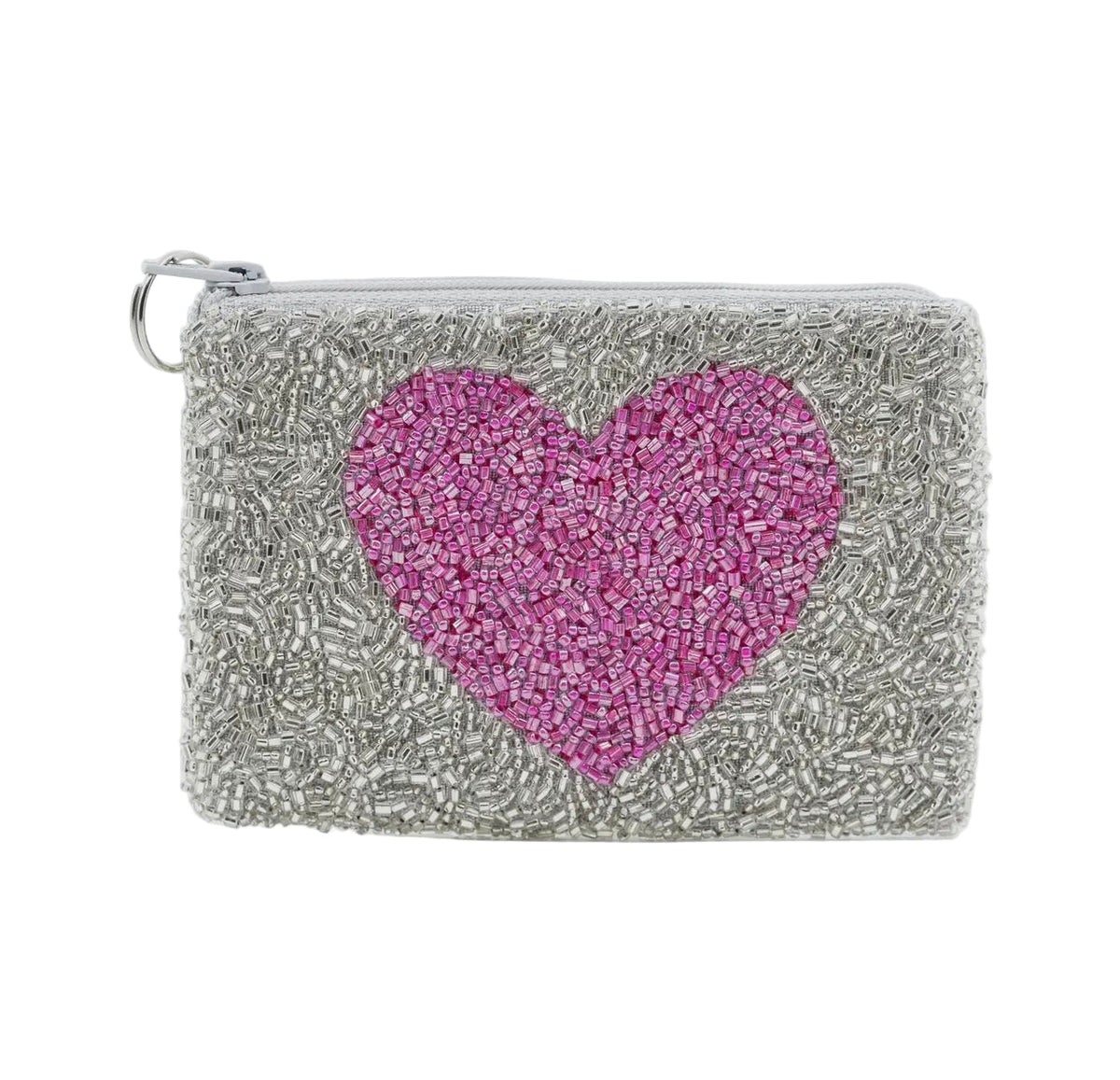 Heart Beaded Coin Purse
