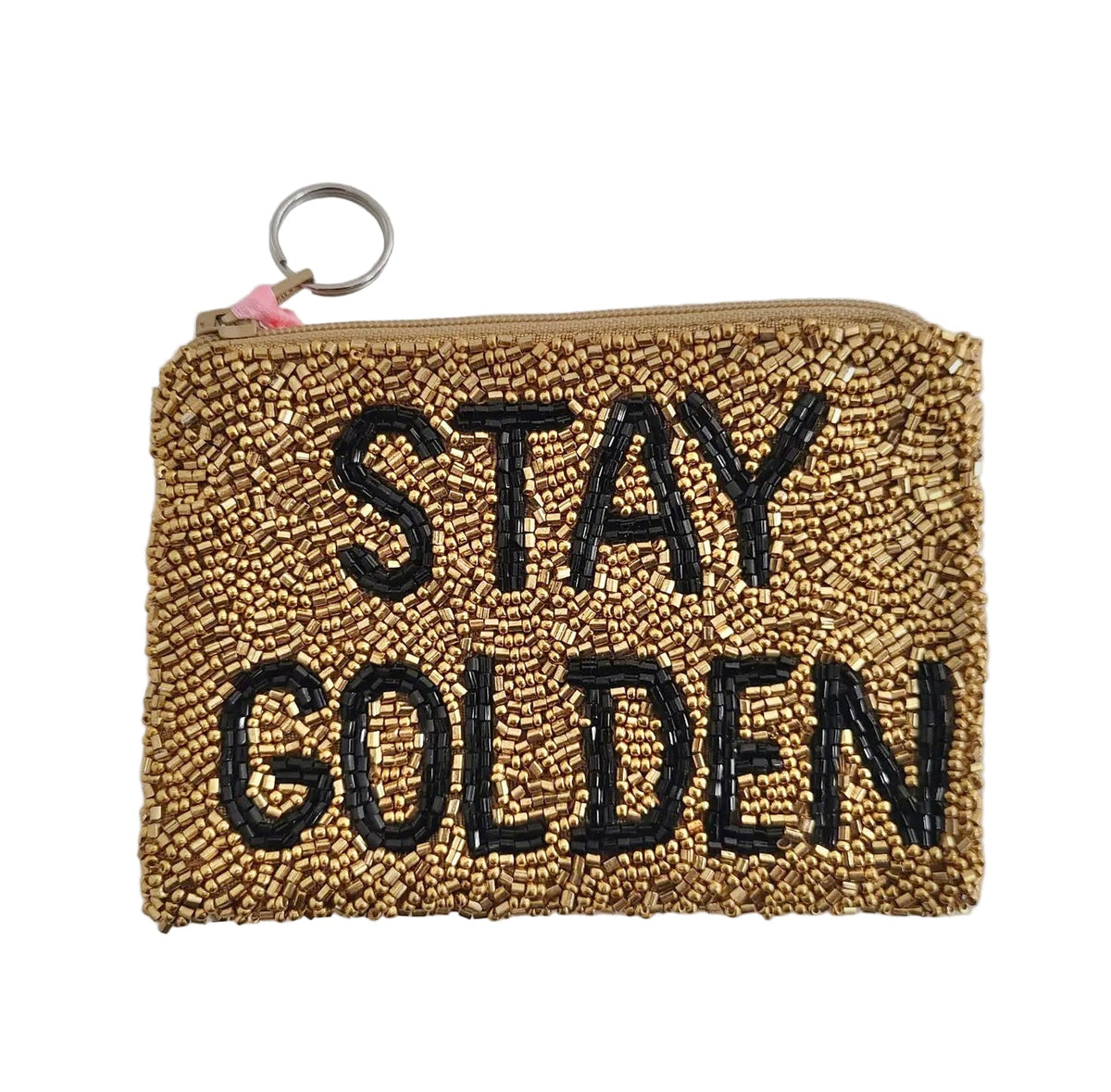 Stay Golden Beaded Coin Purse