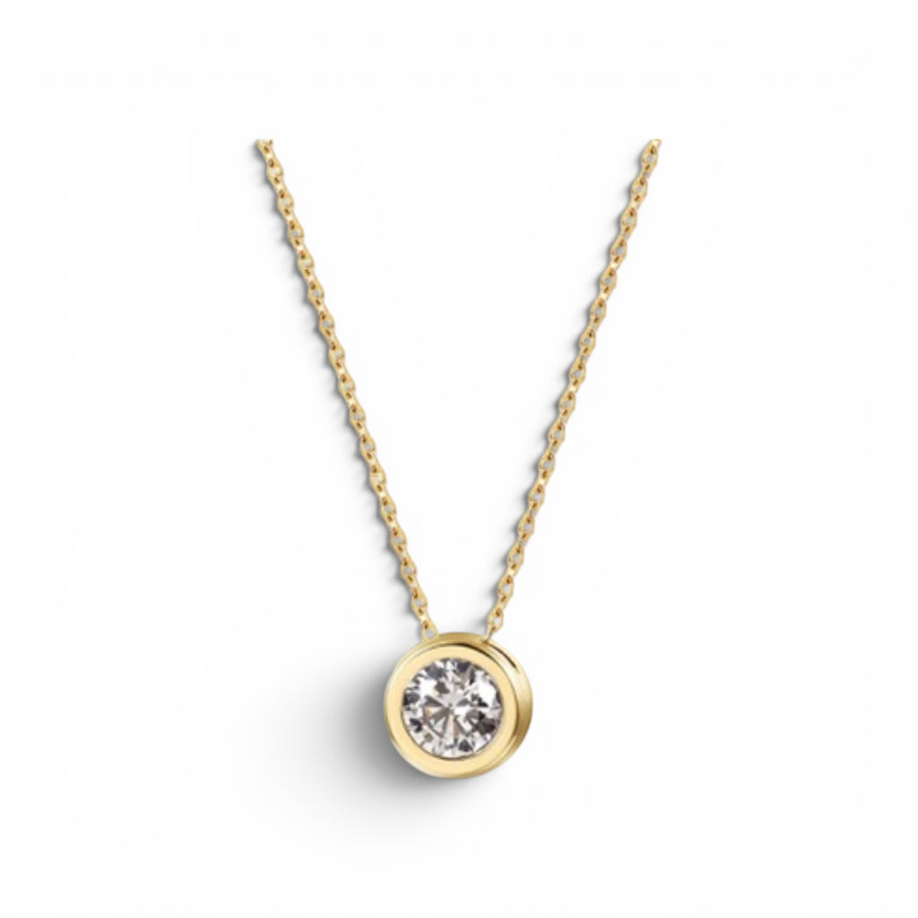 Bezel Necklace Gold