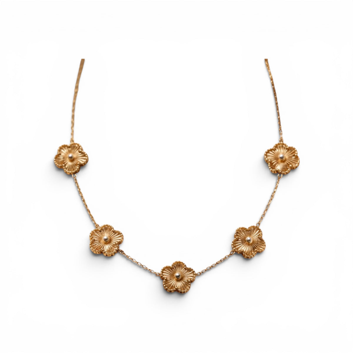Gilded Clover Station Necklace