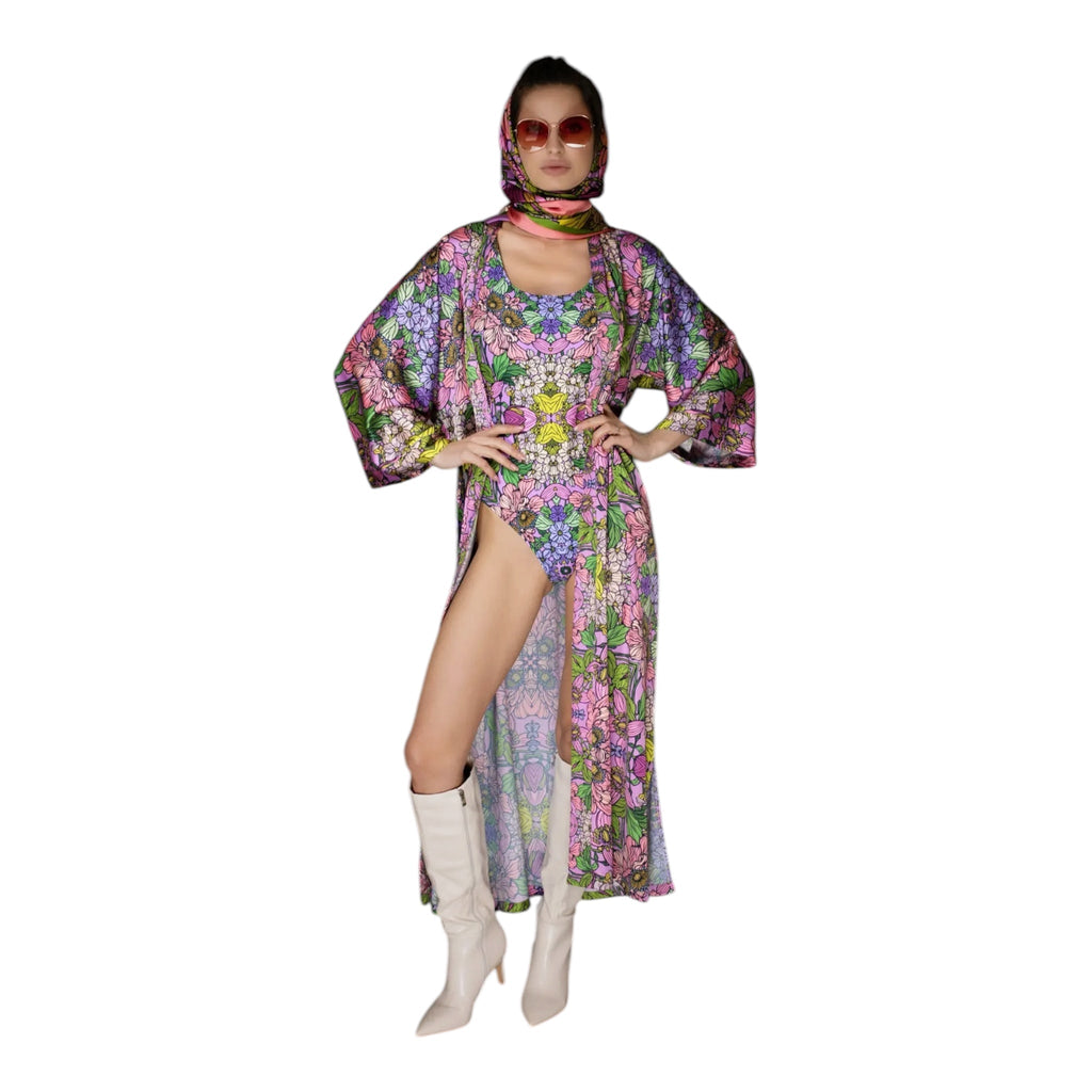Lavender Floral Robe/Kimono