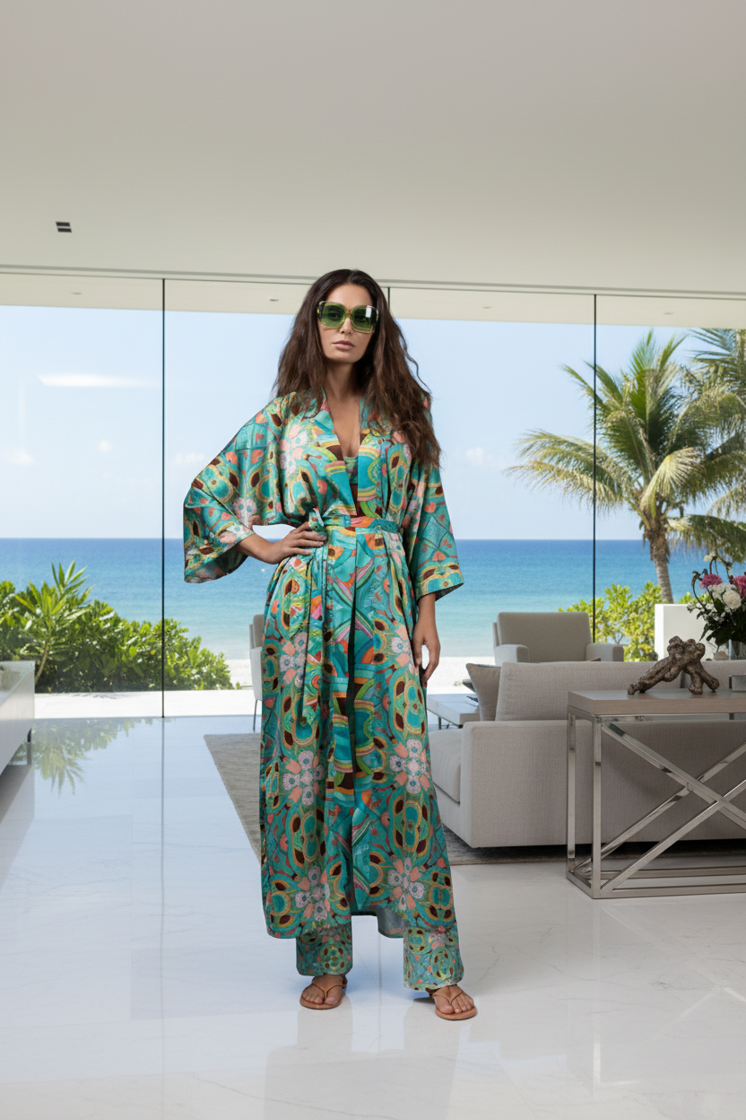 Starry Teal Robe/Kimono